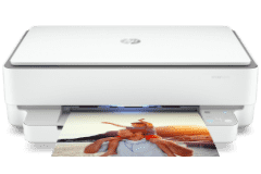 HP ENVY 6010 Drucker, Weiß, Vorderansicht.