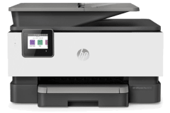 HP OfficeJet Pro 9014 Drucker, Grau, Vorderansicht.