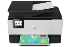 HP OfficeJet Pro 9019 Drucker, Grau, Vorderansicht.