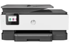 HP Officejet Pro 8023 Drucker, Grau, Vorderansicht.