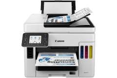 Canon MAXIFY GX7050 Drucker, Weiß / Schwarz, Vorderansicht.