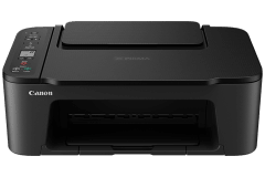 Canon PIXMA TS3450 Drucker, Schwarz, Vorderansicht.