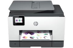 HP OfficeJet Pro 9025e Drucker, Grau, Vorderansicht. 