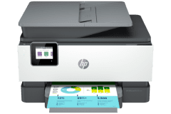 HP OfficeJet Pro 9015e Drucker, Grau, Vorderansicht.