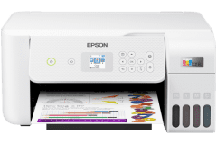 Epson Ecotank ET-2856 Drucker, Weiß, Vorderansicht.